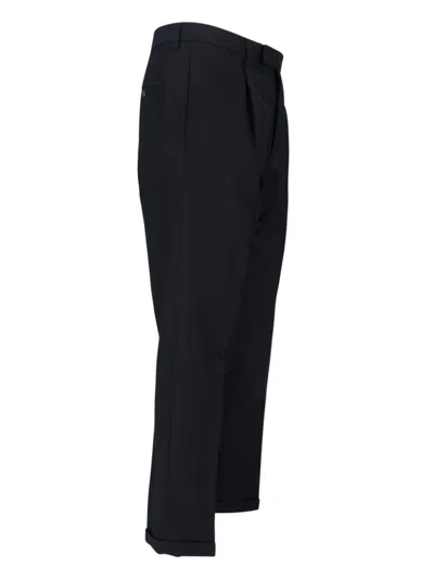 Cruna Straight-leg Black Trousers With Tailored Fit In Black
