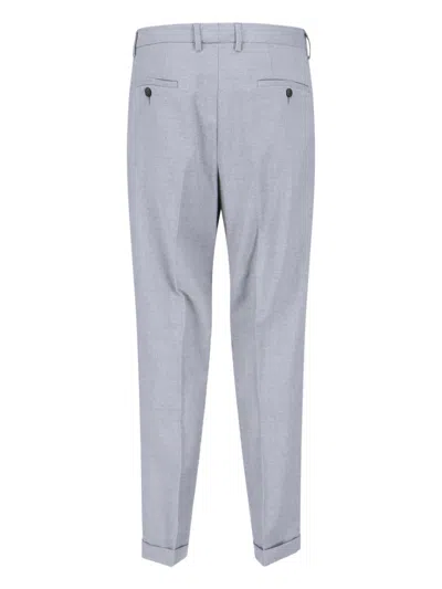 Cruna Straight-leg Grey Trousers With Structured Waistband In Gray