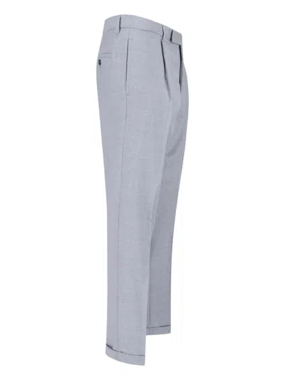 Cruna Straight-leg Grey Trousers With Structured Waistband In Gray