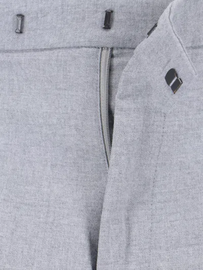 Cruna Straight-leg Grey Trousers With Structured Waistband In Gray