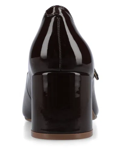 Journee Collection Okenna Womens Square Closed Toe Block Heel Pumps In Brown