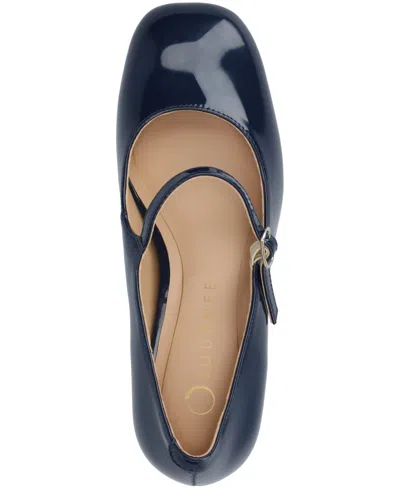 Journee Collection Okenna Womens Square Closed Toe Block Heel Pumps In Blue