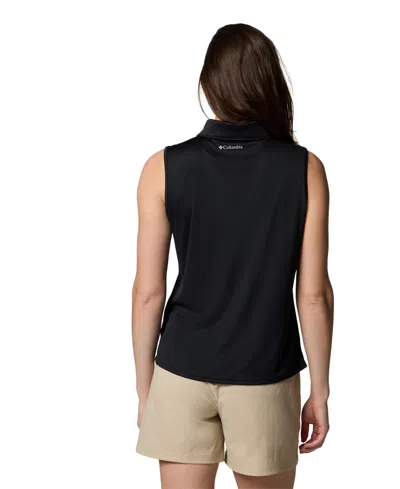 Columbia Women's Cedar Coast Sleeveless Polo Top In Black