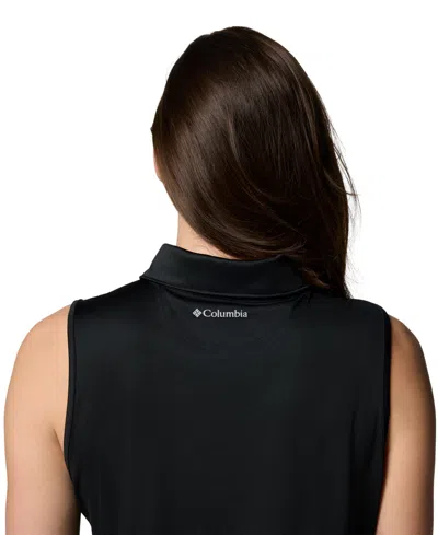 Columbia Women's Cedar Coast Sleeveless Polo Top In Black