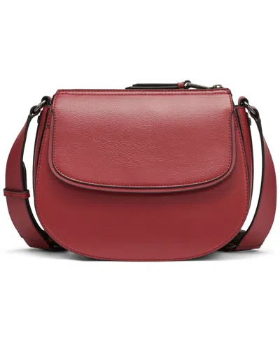 Calvin Klein Bella Adjustable Crossbody With Signature Zippered Pouch In Red