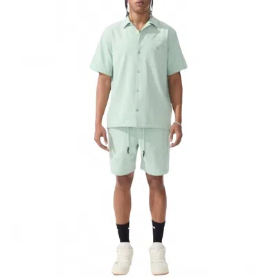 Jordan Craig Oakland Mechanic Short & Shirt Set In Sage In Green