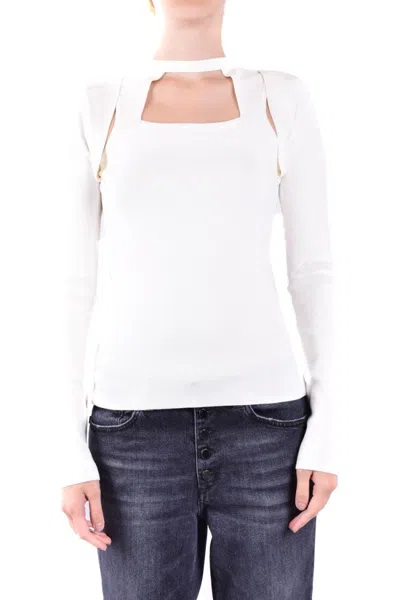 Dondup Square Cut-out White Sweater In White