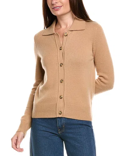 Kier + J Wool & Cashmere-blend Cardigan In Nude