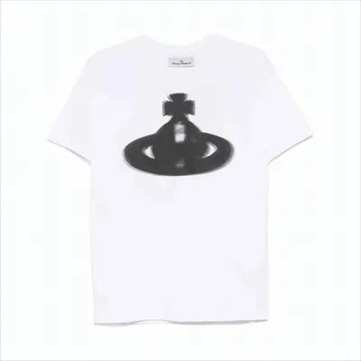 Vivienne Westwood Relaxed Fit Graphic Emblem White T-shirt In White