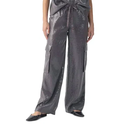 Sanctuary Pull On Sequin Cargo Pant In Grey In Gray