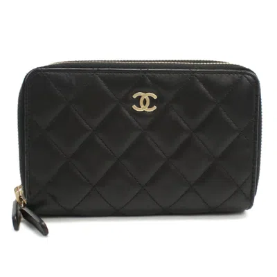 Pre-owned Chanel Leather Wallet (bi-fold) () In Black