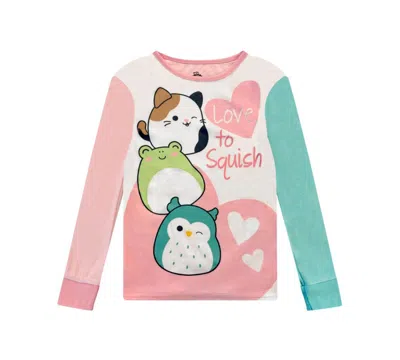 Squishmallow Girls 4-10 4-piece Bunny Fleece Tight Fit Pajama Set In Pink