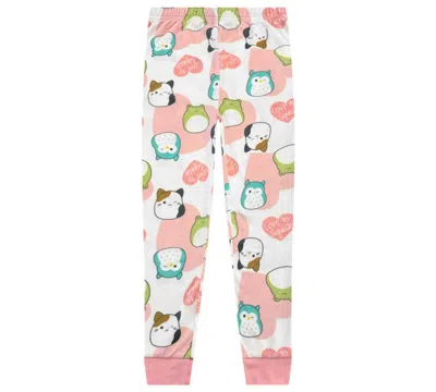 Squishmallow Girls 4-10 4-piece Bunny Fleece Tight Fit Pajama Set In Pink