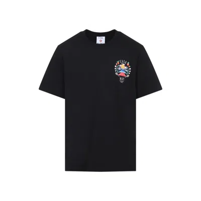 Casablanca Graphic Emblem T-shirt In Soft Organic Cotton In Black