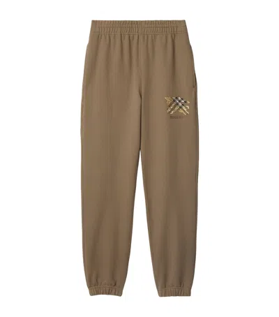 Burberry Equestrian-knight Check Jogging Pants In Brown
