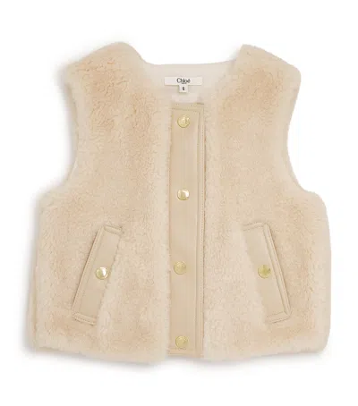 Chloé Fleece Gilet In Neutral