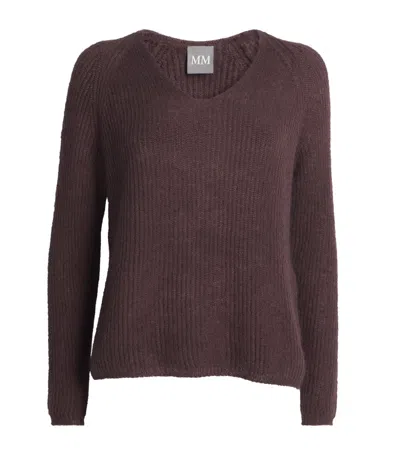 Mm Loose-knit Ricetta Sweater In Burgundy