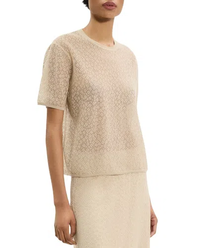 Theory Floral Lace Pullover In Neutral