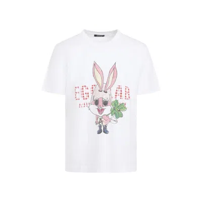 Egonlab Graphic T-shirt With Playful Bunny Design And Fit In White
