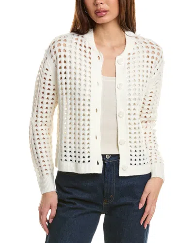 Vince Camuto Open Knit Cardigan In White