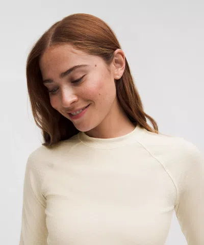 Lululemon Diamond-texture Wool-blend Crewneck Base Layer In Neutral