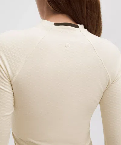 Lululemon Diamond-texture Wool-blend Crewneck Base Layer In Neutral