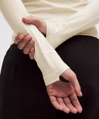 Lululemon Diamond-texture Wool-blend Crewneck Base Layer In Neutral