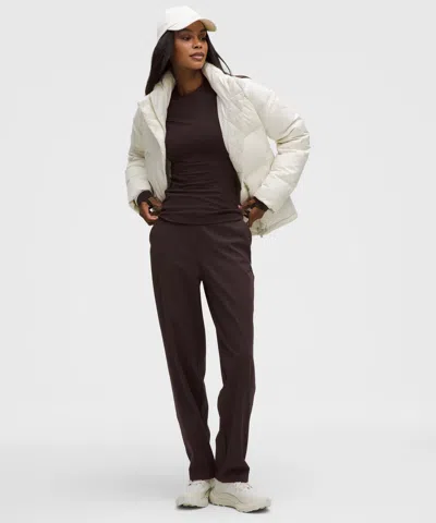 Lululemon Diamond-texture Wool-blend Crewneck Base Layer In Brown