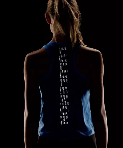 Lululemon Fast And Free Airflow Cropped Running Tank Top In Blue