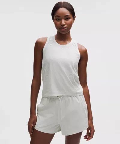 Lululemon Fast And Free Airflow Cropped Running Tank Top In White