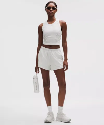 Lululemon Fast And Free Airflow Cropped Running Tank Top In White