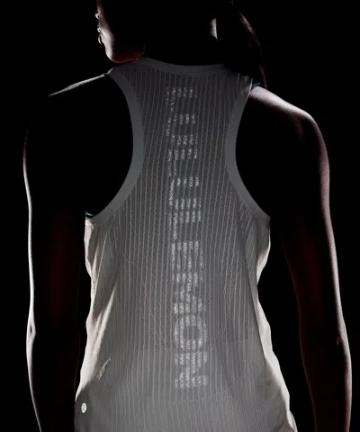 Lululemon Fast And Free Airflow Cropped Running Tank Top In White