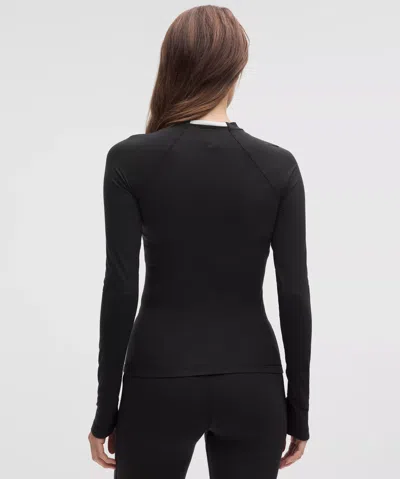 Lululemon Merino Wool-blend Crewneck Base Layer In Black