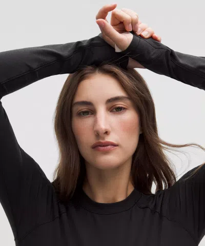 Lululemon Merino Wool-blend Crewneck Base Layer In Black