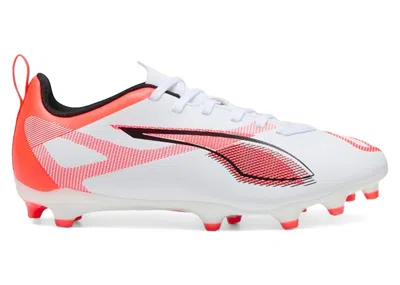 Pre-owned Puma Ultra 5 Play Fg/ag Unlimited Pack Sneakers In  White/ Black/glowing Red