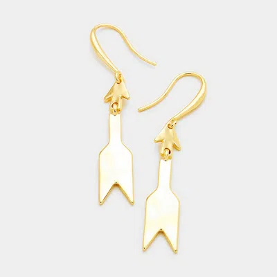 Fashnzfab Linked Metal Arrow Dangle Earrings - Gold In Gold