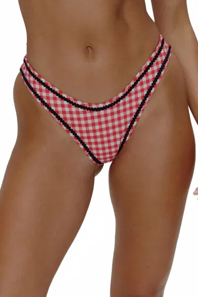 Frankies Bikinis Dove Bikini Bottom In Cherry Picnic In Multi
