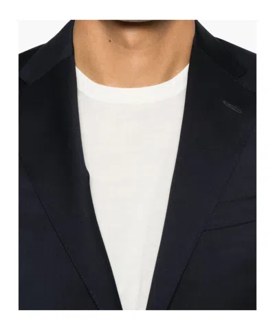 Corneliani Navy Blue Single-breasted Suit In Pure Virgin Wool  In Black