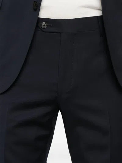 Corneliani Navy Blue Single-breasted Suit In Pure Virgin Wool  In Black