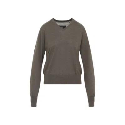 Phoebe Philo V-neck Raglan-sleeve Sweater In Gray