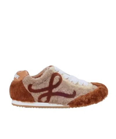 Loewe Ballet Runner 2.0 Sneakers In Shearling In Multi