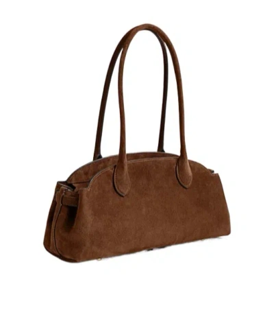 Coach Empire Carryall Suede Shoulder Bag In Brown