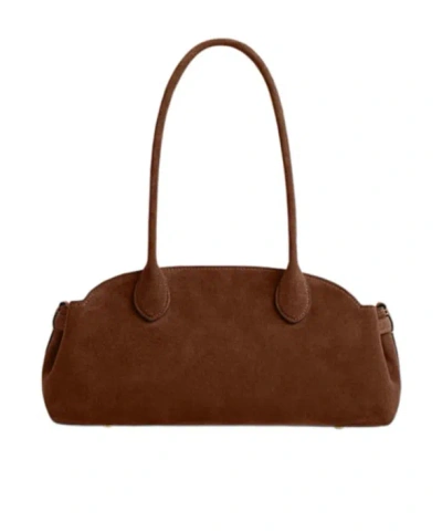 Coach Empire Carryall Suede Shoulder Bag In Brown