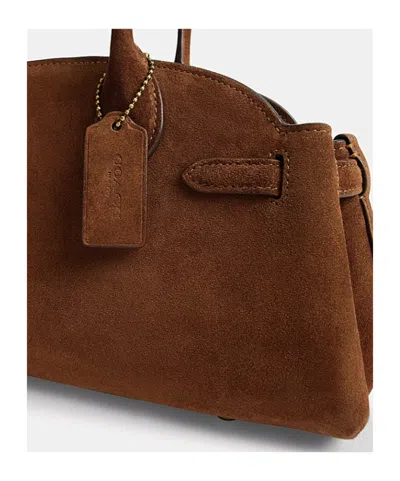 Coach Empire Carryall Suede Shoulder Bag In Brown