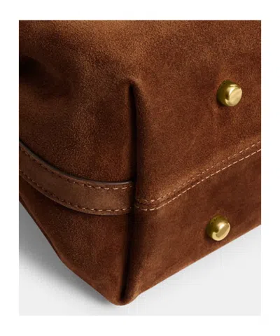 Coach Empire Carryall Suede Shoulder Bag In Brown