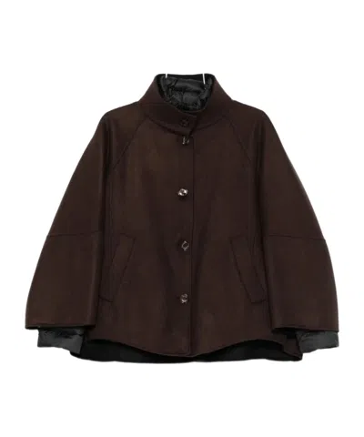 Moorer Double Cashmere Jacket In Brown
