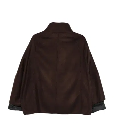 Moorer Double Cashmere Jacket In Brown
