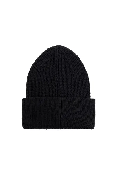Dsquared2 Logo Patch Knitted Beanie In Black