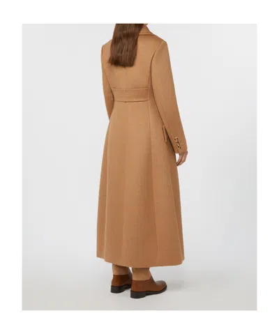 Max Mara Lepanto Long Double-breasted Coat In Brown