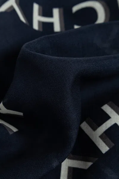 Givenchy Paris Logo Printed Scarf In Blue